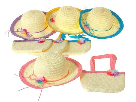kapelusz dziewczęcy z torebką, 31x9cm, torebka: 21x16cm