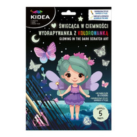 ŚWIECĄCA W CIEMNOŚCI WYDRAPYWANKA Z KOLOROWANKĄ MAGIC KIDEA