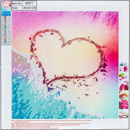 MOZAIKA DIAMENTOWA 5D KIT 30x30cm HEART 80877 CENTRUM (30)