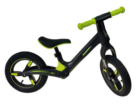 rower biegowy, waga 3,5kg, regul. siodełka: 34-46cm, wys. rączki: 55cm, koła pompowane 12 calowe; 75x45x14,5cm,