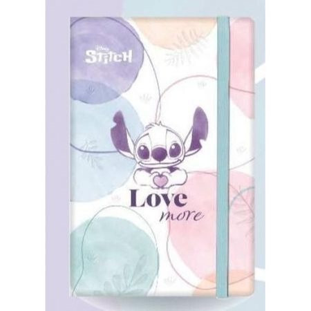 DISNEY FASHION - NOTES A5 / 80 K. LINIA Z GUMKĄ - WZÓR 1 - STITCH