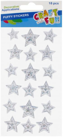 OZDOBA BN NAKLEJKI GWIAZDKI 18SZT PUFFY CF12 288