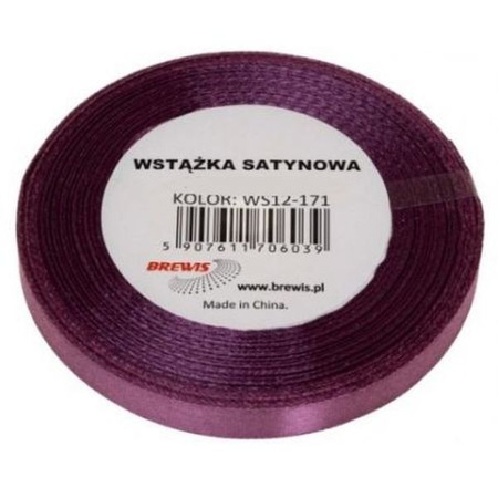 Wstążka satynowa 12mm/32m 171  ŚLIWKOWY