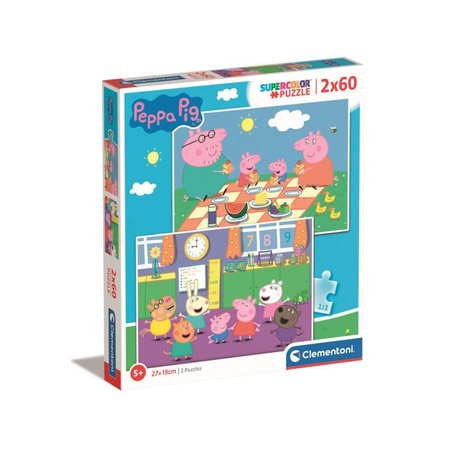 Puzzle 2x 60 elementów Świnka Peppa,  Clementoni