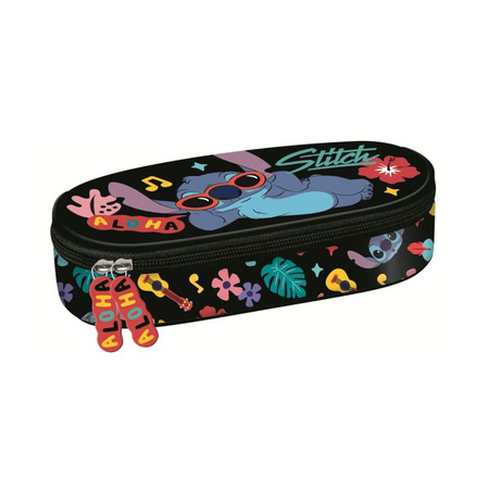 PIÓRNIK SASZETKA USZTYWNIONA Z WEWNĘTRZNĄ KLAPKĄ STITCH BLACK ALOHA mk