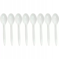 Łyżki wielorazowe - białe (8 szt.)