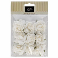 Kwiaty papierowe samoprzylepne RÓŻE, 9 szt./op., białe produkt dekoracyjny