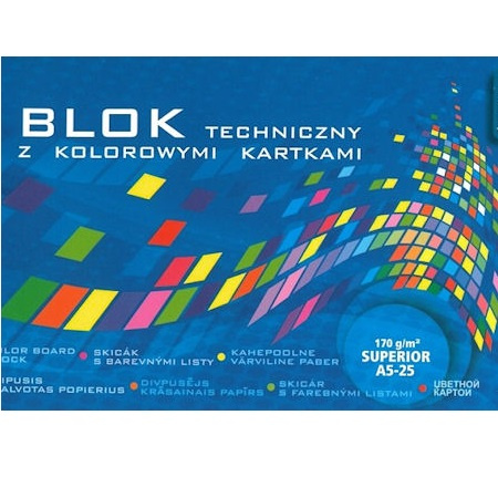 BLOK A5 TECHNICZNY KOLOR SUPERIOR 25KARTEK