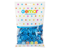 Balony GM90 metalizowane 10' 26cm - niebieskie 036/ 100 szt.