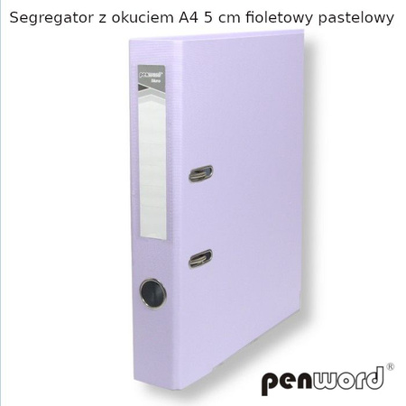 SEGREGATOR Z OKUCIEM A4 5 cm FIOLETOWY PASTELOWY
