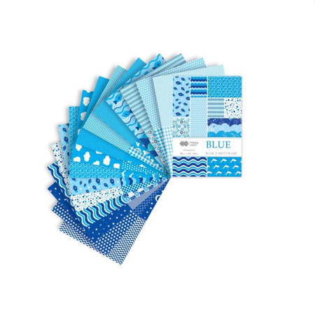 Happy Color Blok z motywami BLUE, 80g/m2, A4, 15 ark, 30 motywów
