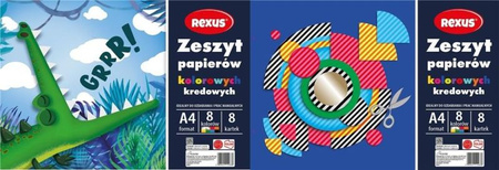 Zeszyt A4 Papierów Kolorowych Kredowych 8 kolorów Baniamin