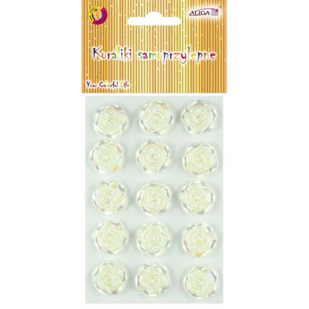 Dżety kryształki JET-3110 samoprz perł.kwiatki, rozm.17 mm