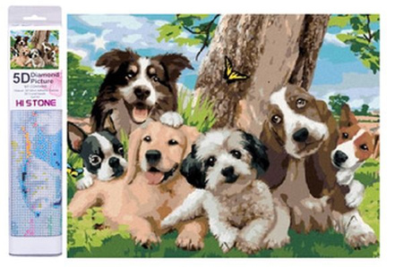 DIAMENTOWA MOZAIKA PIESKI RODZINA POD DRZEWEM PAK 60   40X30 CM