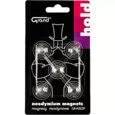 MAGNESY NEODYMOWE 12MM 5SZT Z UCHWYTEM