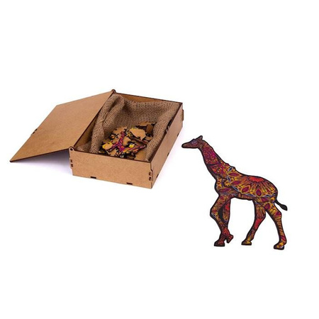 Puzzle drewniane Eco 55 el. Cętkowana żyrafa A4