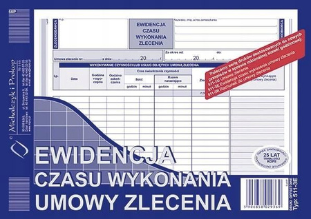 EWIDENCJA CZASU WYK.UMOWY ZLECENIA