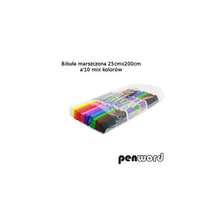 BIBUŁA MARSZCZONA 25x200cm a'10 MIX 10 KOLORÓW