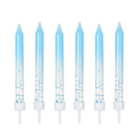 Świeczki urodzinowe z efektem spękania (6 szt.) niebieskie