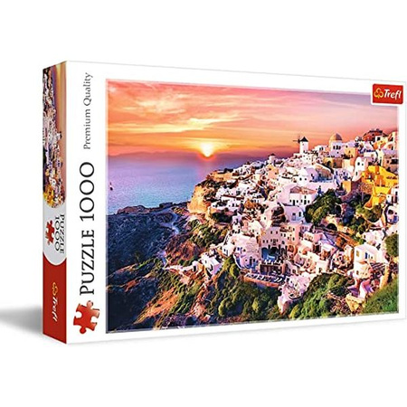 Puzzle 1000 el. Zachód Słońca Santorini Trefl