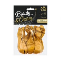 BALONY ZŁOTE METALIK BEAUTY&CHARM 10 SZTUK