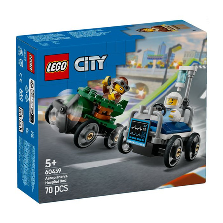 Klocki LEGO City 60459 Zestaw wyścigówek: samolot kontra łóżko szpitalne