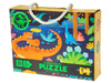 Zestaw puzzli fluo 96 części, świecące w ciemności, dinozaury, obrazek 50x34cm; 26x19,5x6cm, Box (3/618534 )