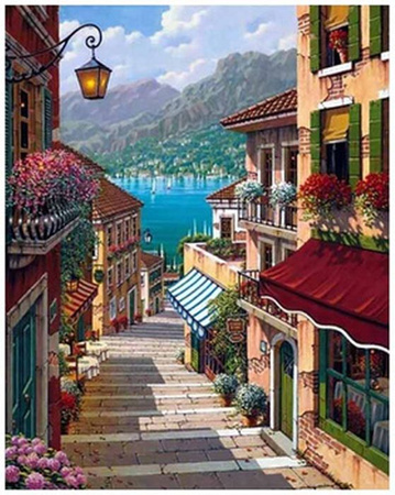 DIAMENTOWA MOZAIKA ULICZKA ,SCHODY NAD JEZIORO PAK 60   30X40