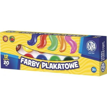 Farby 12kol 20ml plakatowe ASTRA