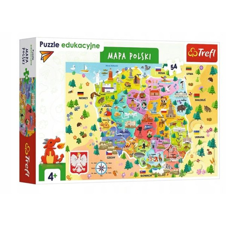 Trefl Puzzle Edukacyjne 54 el. Mapa Polski