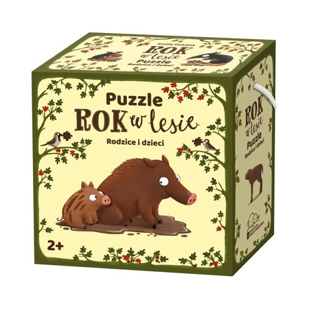 Rok w lesie. Puzzle. Rodzice i dzieci