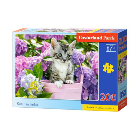 Castorland Puzzle  200 el. Kitten in basket