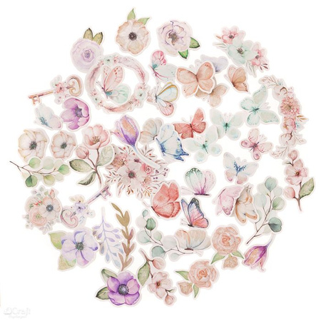 KSZTAŁTY PAPIEROWE, BOHO FLOWERS & BUTTERFLIES, 50 SZT.