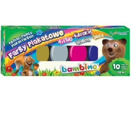 FARBY PLAKATOWE BAMBINO 10 KOLORÓW