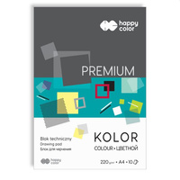 Happy Color Blok techniczny  A4- kolorowe kartki Premium 220g