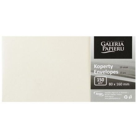 Koperta 80mm x 160mm Pearl kremowy K, 150g/m2, op/10szt