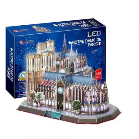 Cubic Fun Puzzle 3D Kategra Notre Dame Podświetlana Led