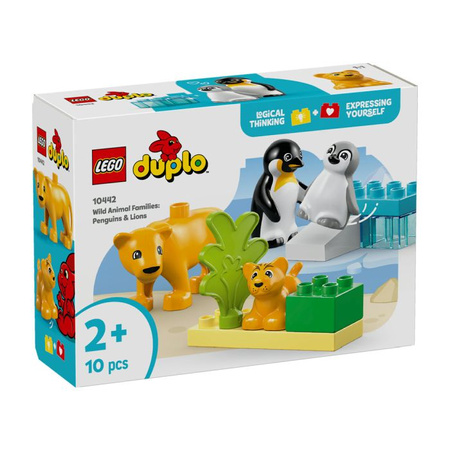 Klocki LEGO Duplo Rodziny dzikich zwierząt: pingwiny i lwy 10442