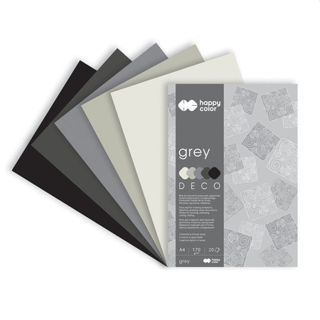 Happy color Blok kreatywny- deco GREY odcienie szarości, A4-170g