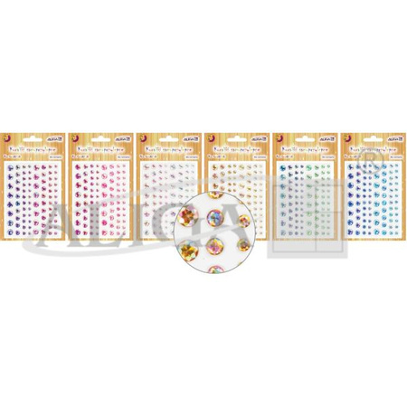 Dżety JET-9204 kryształki samoprzylepne mix kolorów i rozm.