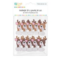 NAKLEJKI 3D Z PIANKI - BAMBI, 10 SZT.