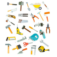 Naklejki narzędzia - mix wzorów (30 szt.)