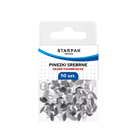 Pinezki Metalowe Srebrne 50szt. Etui Starpak 559660