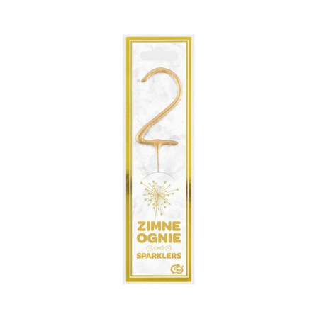 Zimne ognie - złota cyfra 2 17cm