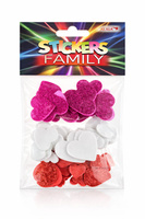 Naklejki NK-5449 piankowe 'serca' z brokatem, op. 45szt.