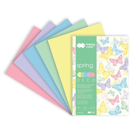 Happy color Blok kreatywny- deco SPRING- wzory wiosenne, A4-170g