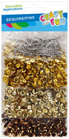 Cekiny metaliczne brąz/złoto mix 3szt. plus szpilki CRAFT WITH FUN 567257