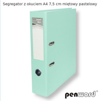 SEGREGATOR Z OKUCIEM A4 7,5 cm MIĘTOWY   PASTELOWY