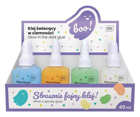 Klej świec w ciemn do dekor 40ml BOO 12s