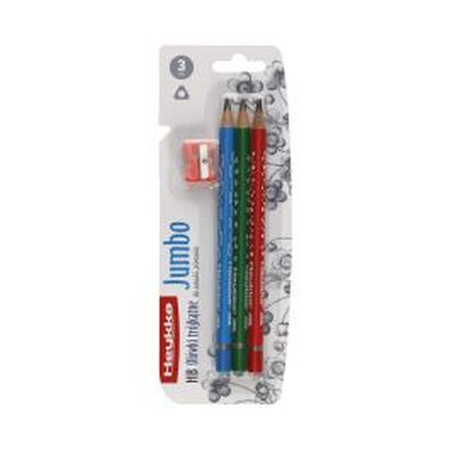 OŁÓWKI JUMBO Z TEMPERÓWKĄ HB 3SZTUKI